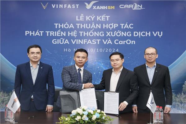 VinFast hợp tới với CarOn mở chuỗi xưởng dịch vụ xe điện trên toàn quốc